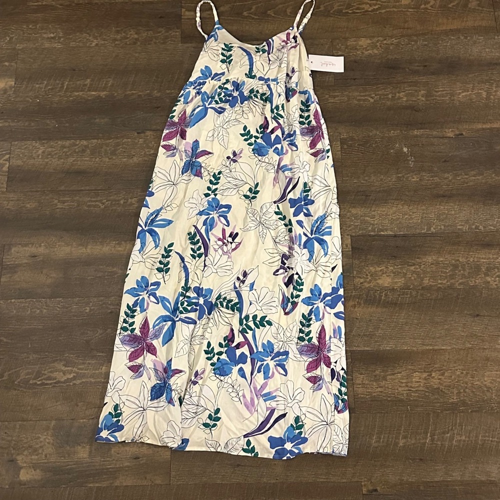 Isabel Maternity by Ingrid & Isabel Floral Maxi Dress White Tropical Small NWT